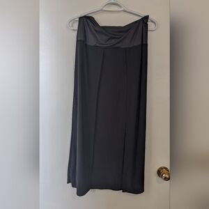 Valia Black Two Slit Maxi Large Skirt